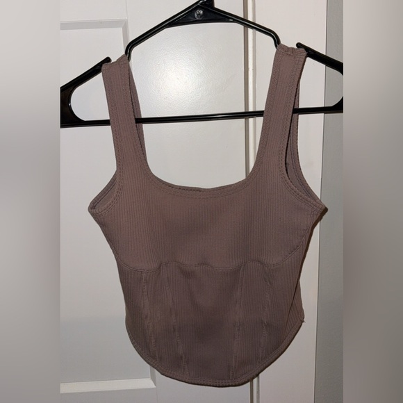 PINK Victoria's Secret Tops - PINK Victoria's Secret Brown Crop Top